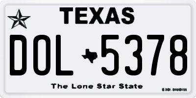 TX license plate DOL5378