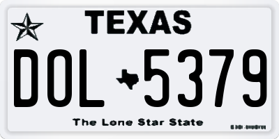 TX license plate DOL5379