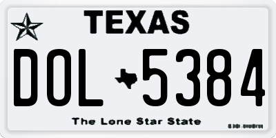 TX license plate DOL5384