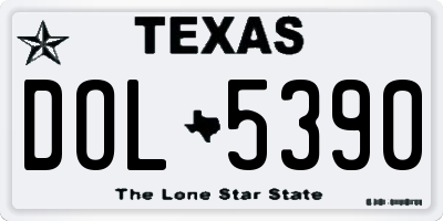 TX license plate DOL5390