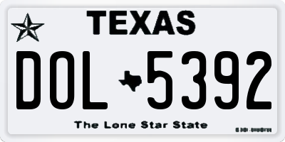 TX license plate DOL5392