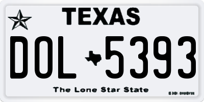 TX license plate DOL5393
