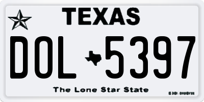 TX license plate DOL5397