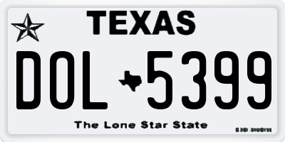 TX license plate DOL5399