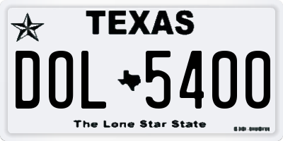 TX license plate DOL5400