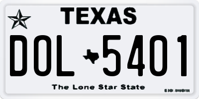 TX license plate DOL5401