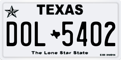 TX license plate DOL5402
