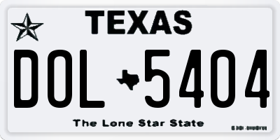 TX license plate DOL5404