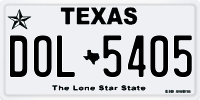 TX license plate DOL5405