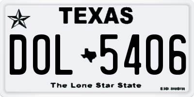 TX license plate DOL5406