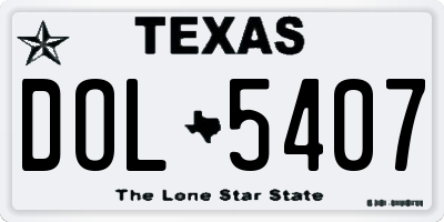 TX license plate DOL5407