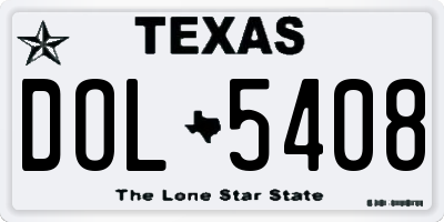 TX license plate DOL5408