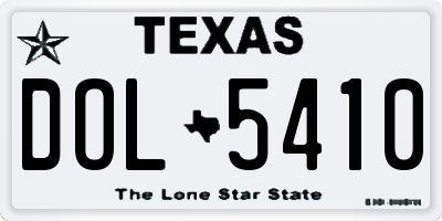 TX license plate DOL5410