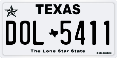 TX license plate DOL5411