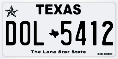 TX license plate DOL5412