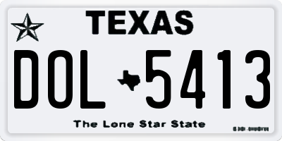 TX license plate DOL5413