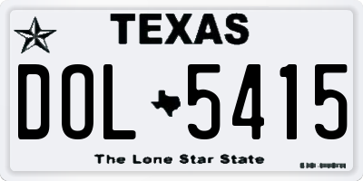 TX license plate DOL5415
