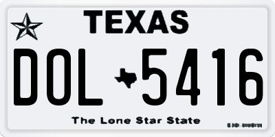 TX license plate DOL5416
