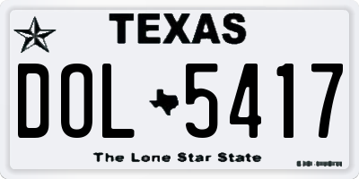 TX license plate DOL5417
