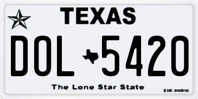 TX license plate DOL5420