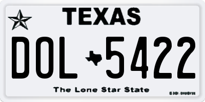 TX license plate DOL5422