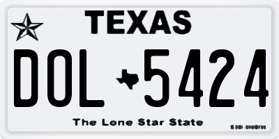 TX license plate DOL5424