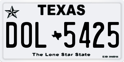 TX license plate DOL5425