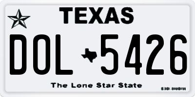 TX license plate DOL5426