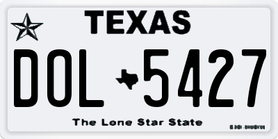TX license plate DOL5427