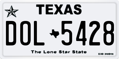 TX license plate DOL5428