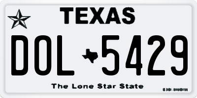 TX license plate DOL5429