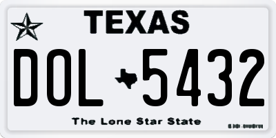 TX license plate DOL5432