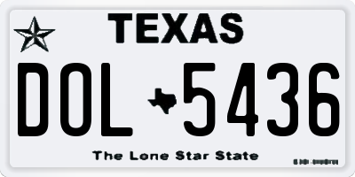 TX license plate DOL5436