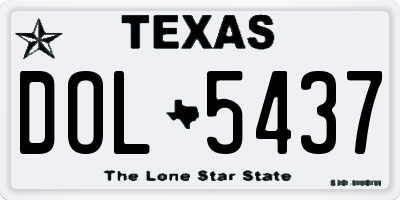 TX license plate DOL5437