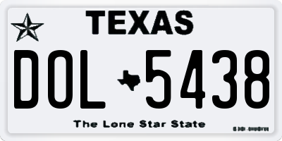TX license plate DOL5438