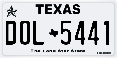 TX license plate DOL5441