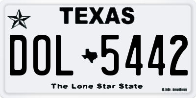 TX license plate DOL5442