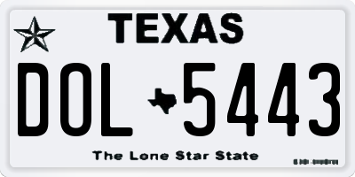 TX license plate DOL5443