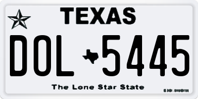 TX license plate DOL5445