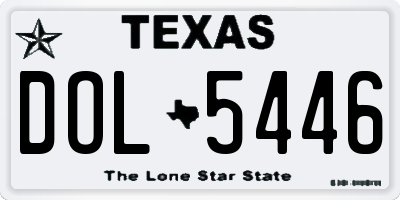 TX license plate DOL5446