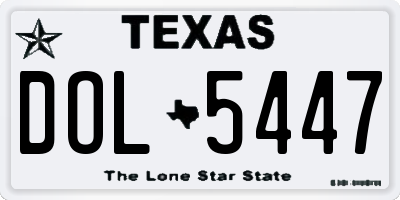 TX license plate DOL5447