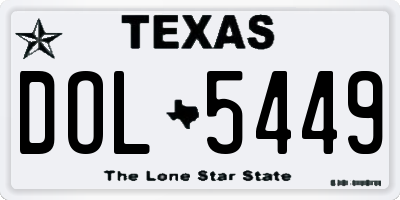 TX license plate DOL5449