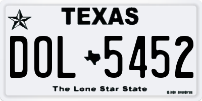 TX license plate DOL5452