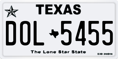 TX license plate DOL5455