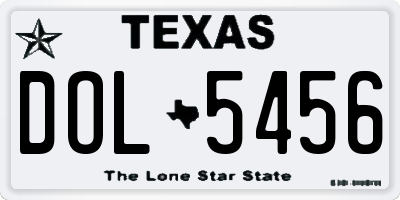 TX license plate DOL5456