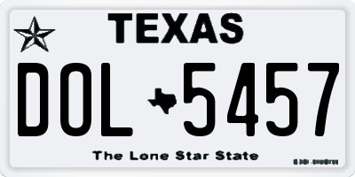 TX license plate DOL5457