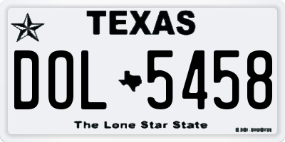 TX license plate DOL5458