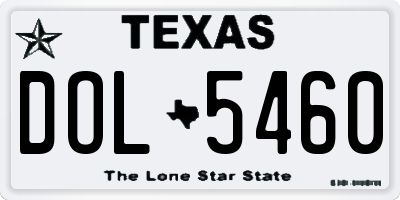 TX license plate DOL5460