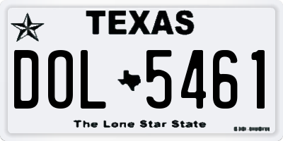 TX license plate DOL5461