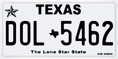 TX license plate DOL5462